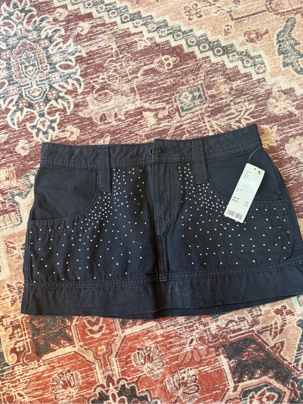 Urban Outfitters Black Studded Mini Skirt